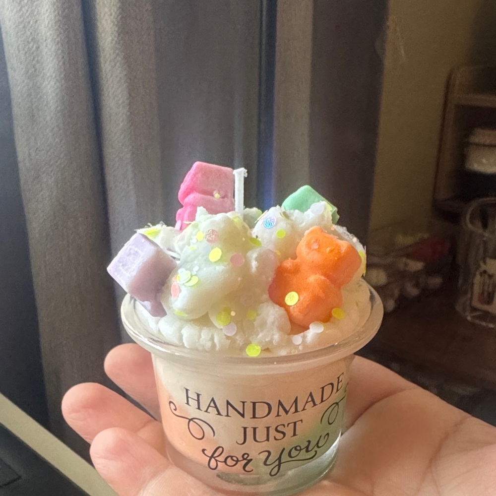 Handmade Decorative Candle with Colorful Accents